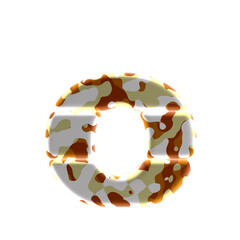 Symbol made of colored spots. letter o