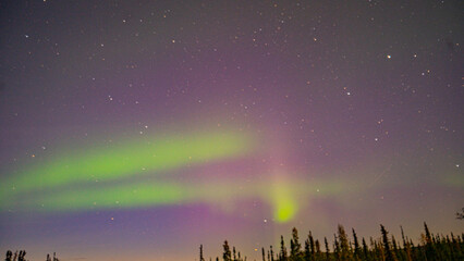 Shaped Aurora seen with Stars in Fairbanks, Alaska