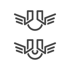 The vector is a monogram of the letter U and W. Wing V.