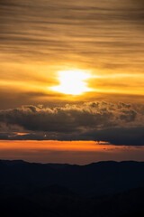 sunset in the mountains