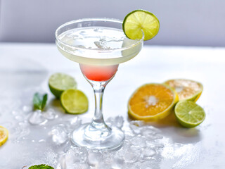 Bebida alcohólica margarina acompañada de limón