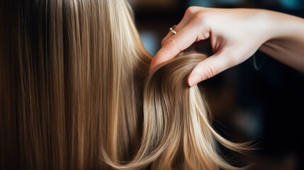 Obraz premium Close-up of conditioned hair