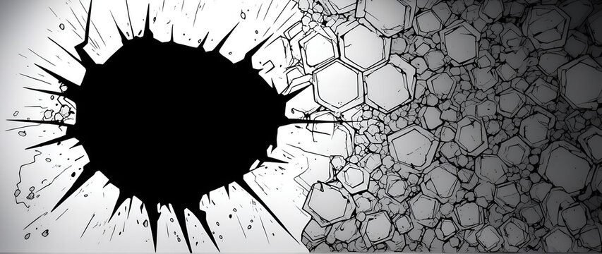 black spot explosion crake rip in space