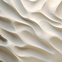 White gypsum decorative board with waves in relief. Generative AI