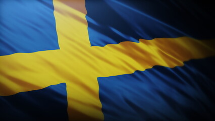 3d rendering illustration of Sweden flag close up