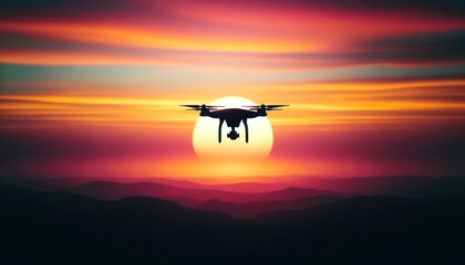 Fototapeta na wymiar Sunset Drone Flight