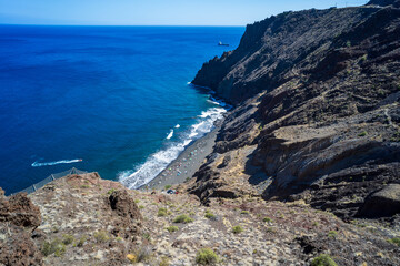Seascape. Atlantic ocean. Viewpoint of Mirador Playa de las Gaviotas. Spain. Tenerife. Canary Islands. Spain.