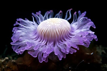 Naklejka na ściany i meble An exquisite anemone-jellyfish fusion flower. Generative AI