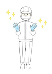 食品工場の従業員　清潔