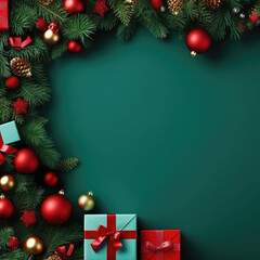 Fototapeta na wymiar Christmas background with copy space