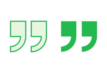 Quote icon set. Quotation mark symbol.