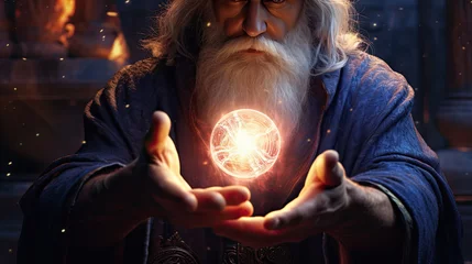 Fotobehang a wizard casting a spell. © Ricardo Nóbrega
