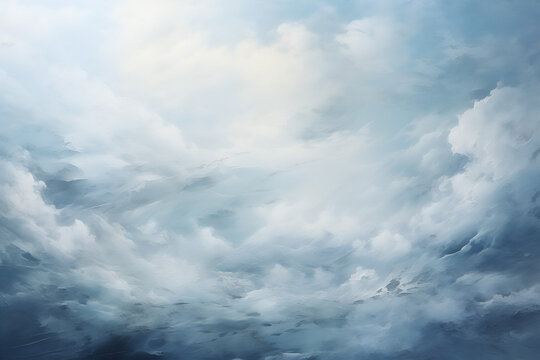 Fototapeta 海や空に見える青と白の絵の具の抽象的背景