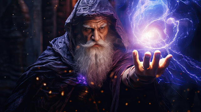 a wizard casting a spell.