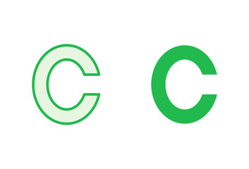 Copyright icon set. copyright symbols