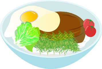 シンプルなロコモコのイラスト