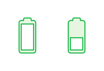 Battery icon set. battery charge level. battery charging icon