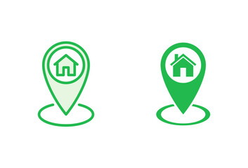 Address icon set. home location icon vector