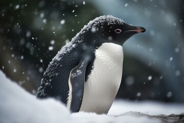 penguin in the snow. Generative AI