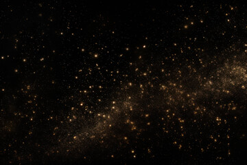 Obraz premium Gold glitter sparkles black background. Christmas background.