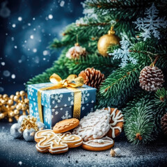 Obraz na płótnie Canvas Christmas background Capture the essence of a joyful holiday season with a Christmas background that sets the stage for your festive moments. 