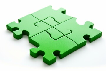 Green puzzle on white background. Generative AI