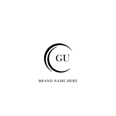 GU logo. G U design. White GU letter. GU, G U letter logo design. Initial letter GU linked circle uppercase monogram logo. G U letter logo vector design. 