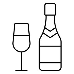 champagne, bottle, glass, wine, alcohol