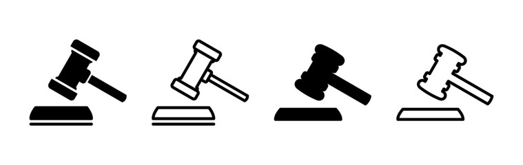 Gavel icon vector. judge gavel icon. auction hammer