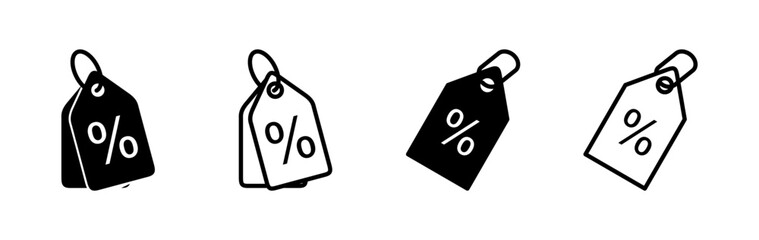 Discount icon vector. shopping tags. percentage icon