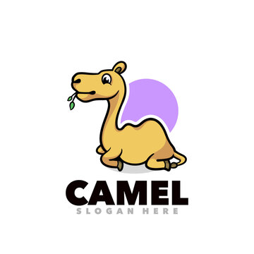 Camel mascot cartoon logo template 