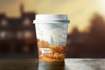 Composite image of disposable cup. Generative AI - Powered by Adobe