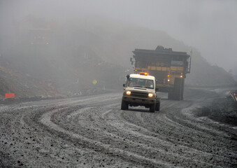 foggy day at the mine - 663036662