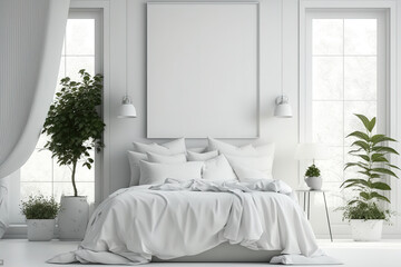 white bedroom. Generative AI