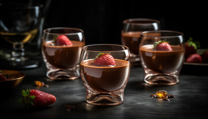 Freshness and sweetness in a bowl of ripe berry fruit generated by AI