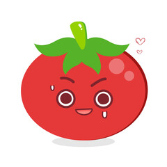 Vector cute and funny cartoon tomato character