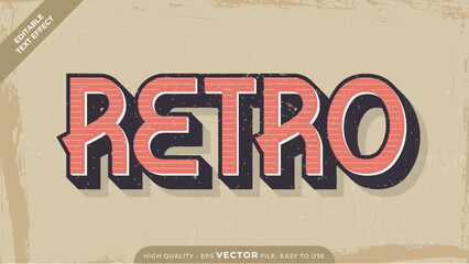 Obraz premium Editable text effect - Retro Vintage