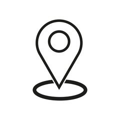 Map pointer icon in circle. Location, pin, gps icon. Vector illustration. EPS 10.