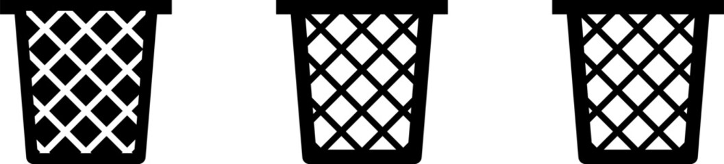 Simple Trash Bin Waste Rubbish Recycle Garbage Delete Button Symbol Icon. Vector Image.