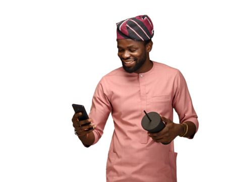 Funny Call Cheerful Young Black Man Talking On Cellphone With Friend And Sincerely Laughing, Emotionally Reacting To Joke And ho Head, Positive African guy Enjoying Phone Conversation.