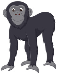 Ape bonobo cartoon isolated on white background. Vector illustration