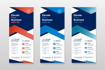 Advertising roll-up banner, modern design for marketing presentations, conferences, seminars, banner template to promote marketing products and services