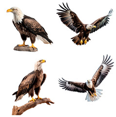 Set of American Bald Eagle