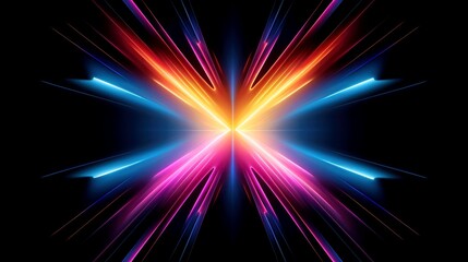 Fototapeta premium Abstract abstract neon glowing line, Technology background