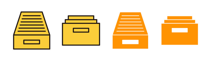 Archive folders icon set for web and mobile app. Document vector icon. Archive storage icon.