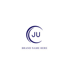 JU Letter Logo Design. Initial letters JU logo icon. Abstract letter JU J U minimal logo design template. J U Letter Design Vector with black Colors. JU logo,  Vector, spared, logos 