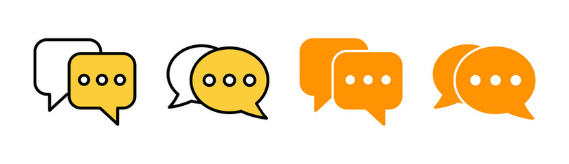 Chat icon set for web and mobile app. speech bubble sign and symbol. comment icon. message