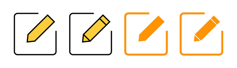 Edit icon set for web and mobile app. edit document sign and symbol. edit text icon. pencil. sign up