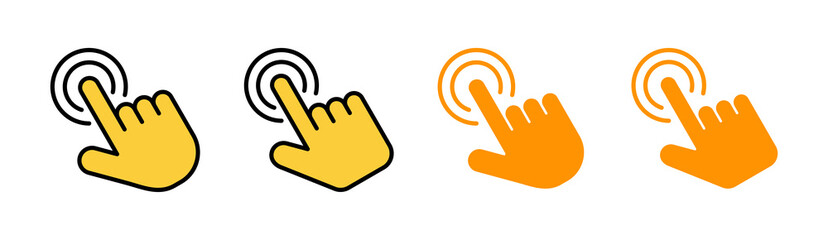 Hand click icon set  for web and mobile app. pointer sign and symbol. hand cursor icon