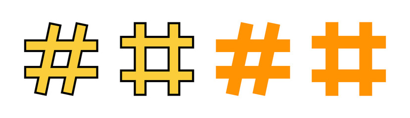 Hashtag icon set for web and mobile app. hashtag sign and symbol